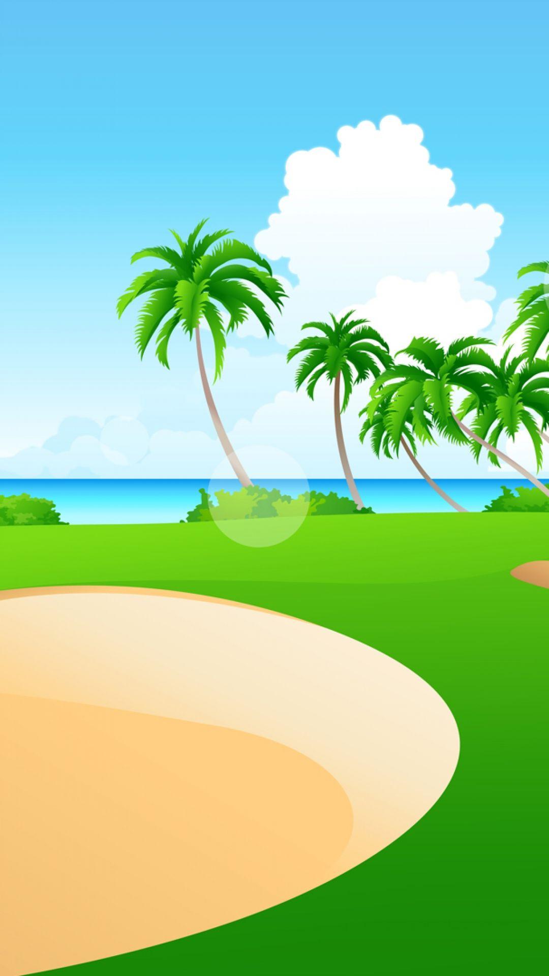 1080x1920 Beach Vector Wallpaper. Top HDQ Beach Vector Image, Wallpaper