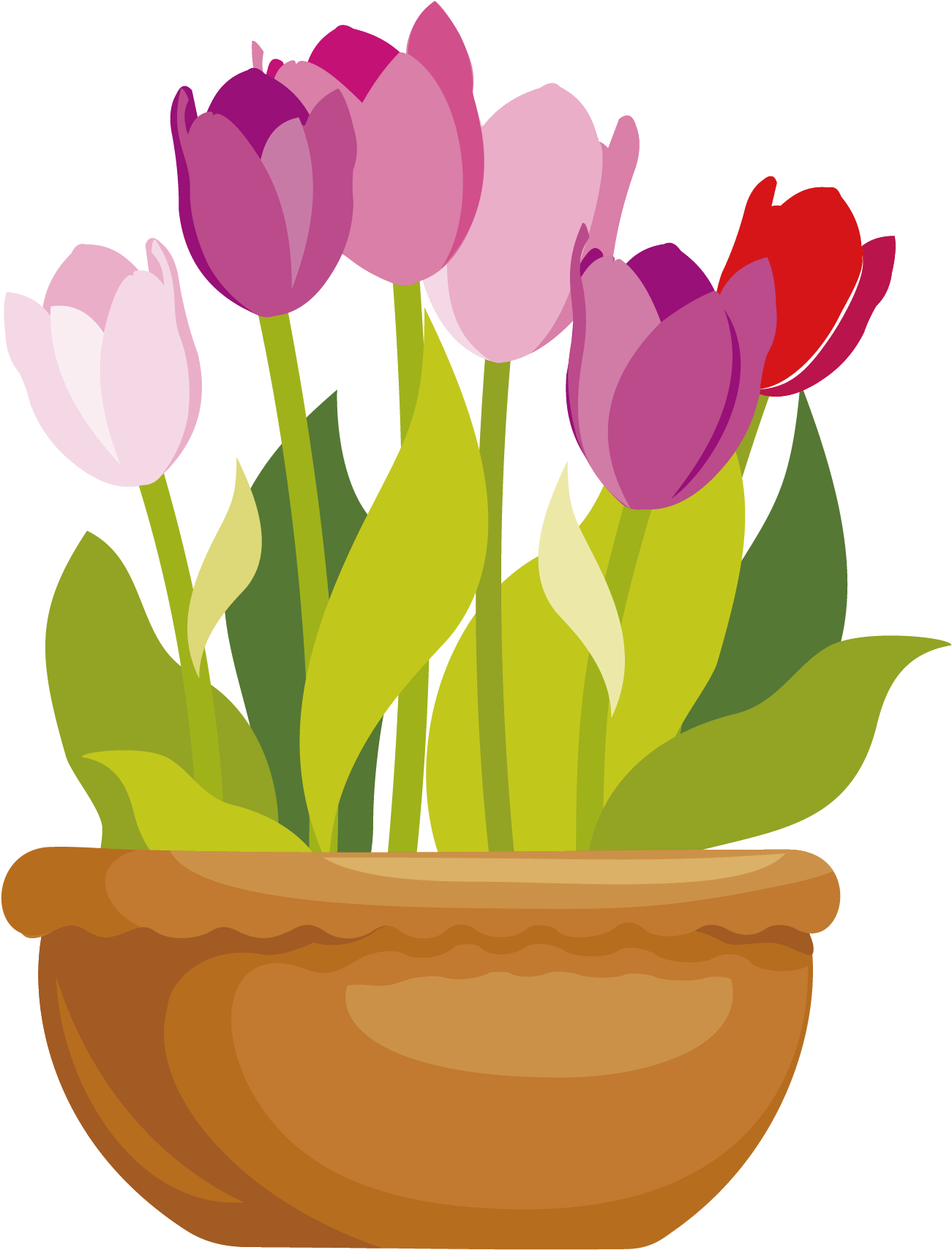 1301x1708 Flowerpots Clipart Pink Flower Pot Cartoon Png- Pot Clipart Png