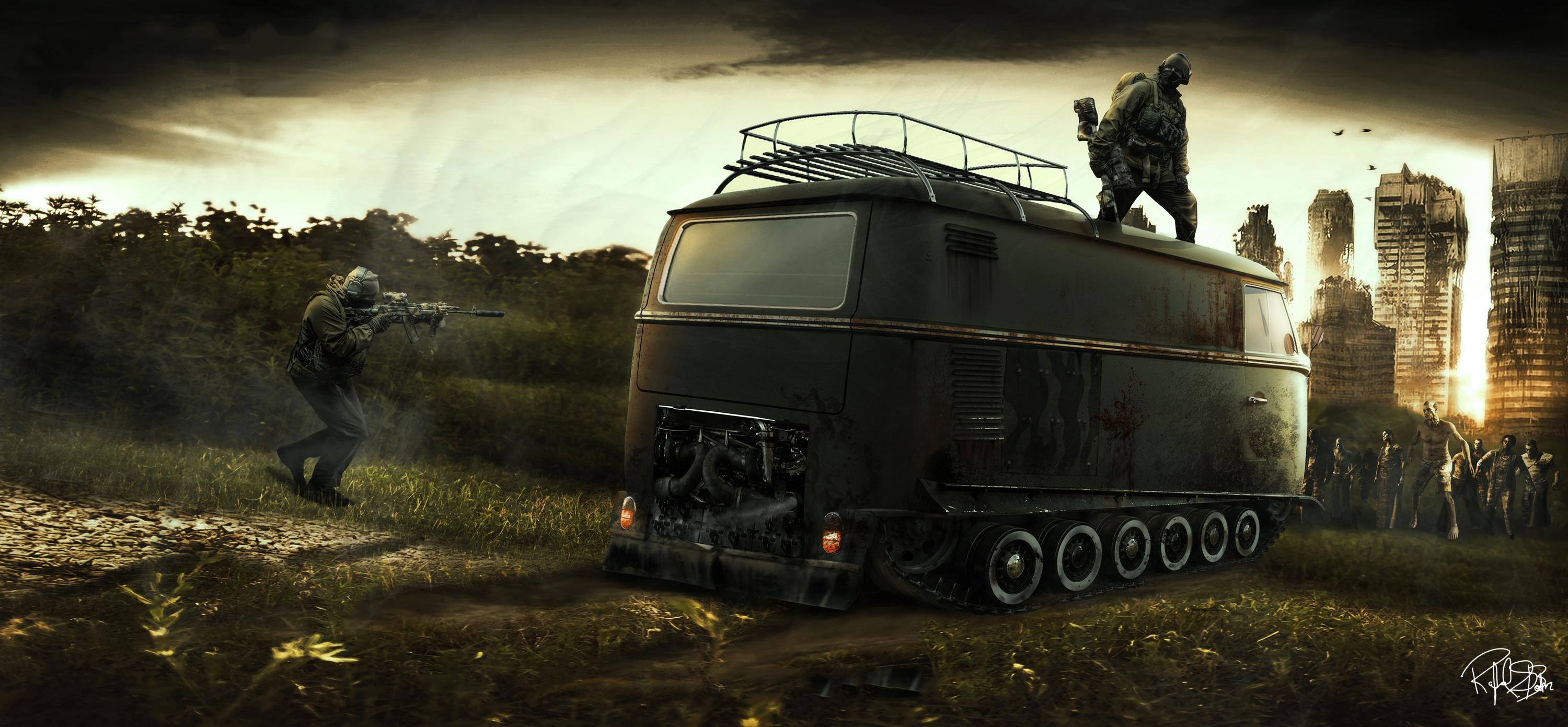 3000x1391 City aeYaeY car apocalypse zombies stalker apocalyptic wallpaperx1391
