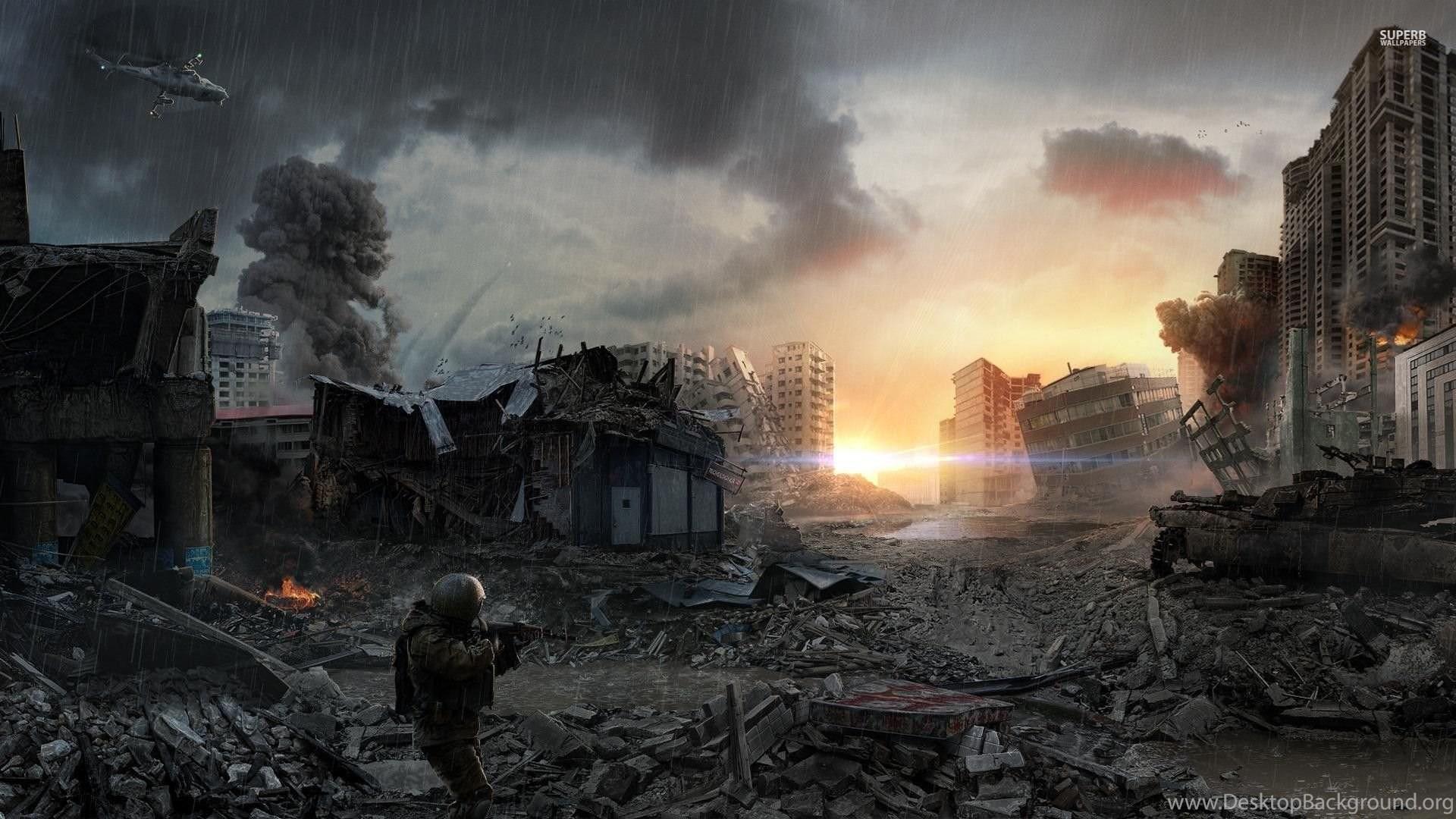 1920x1080 Post apocalyptic City, Apocalypse, Soldier, Fantasy, 1920x1080 HD. Desktop Background
