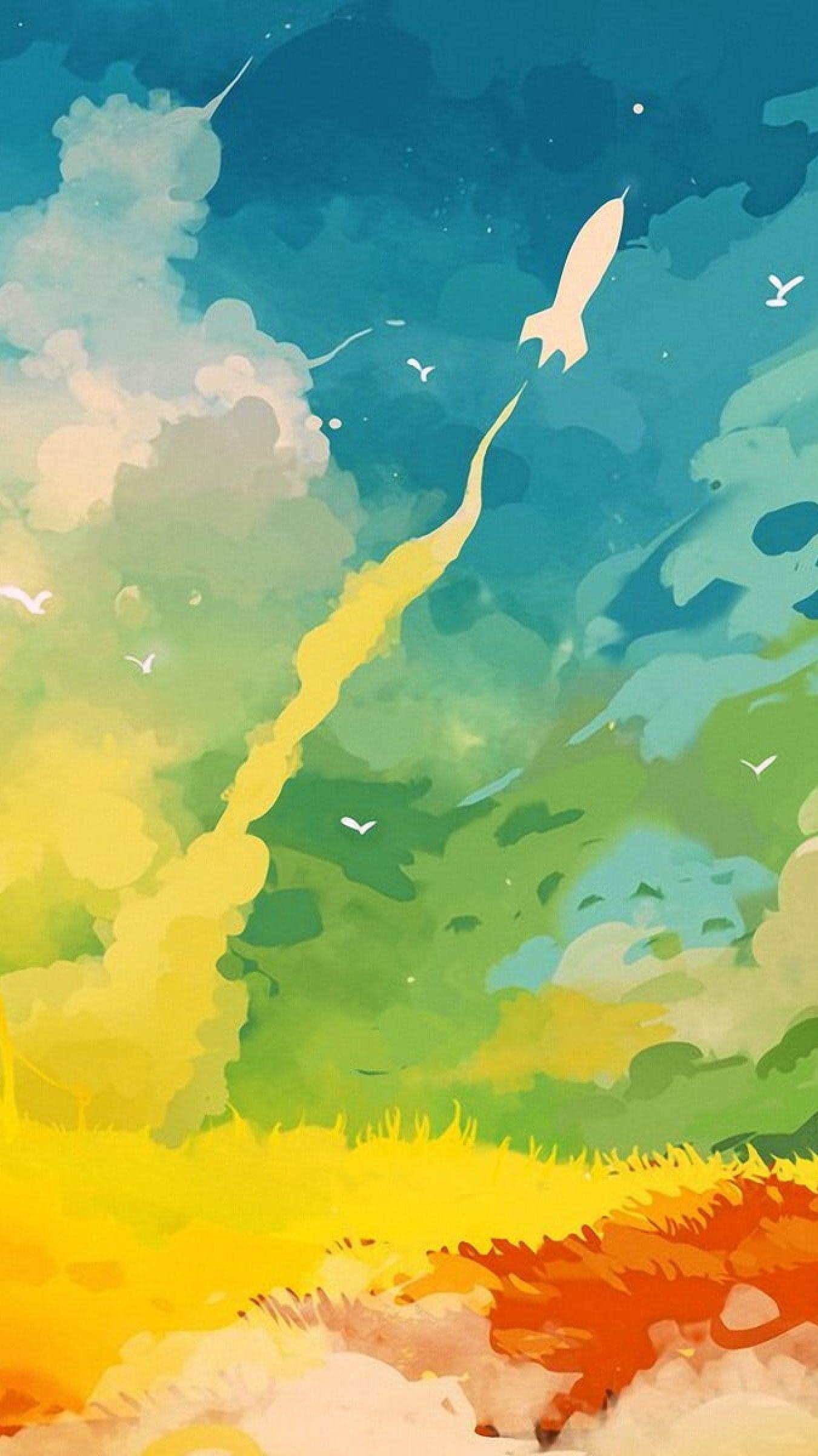 1350x2400 Multicolored abstract painting wallpaper, artwork, umbrella, fantasy art • Wallpaper For You HD Wallpaper For Desktop & Mobile
