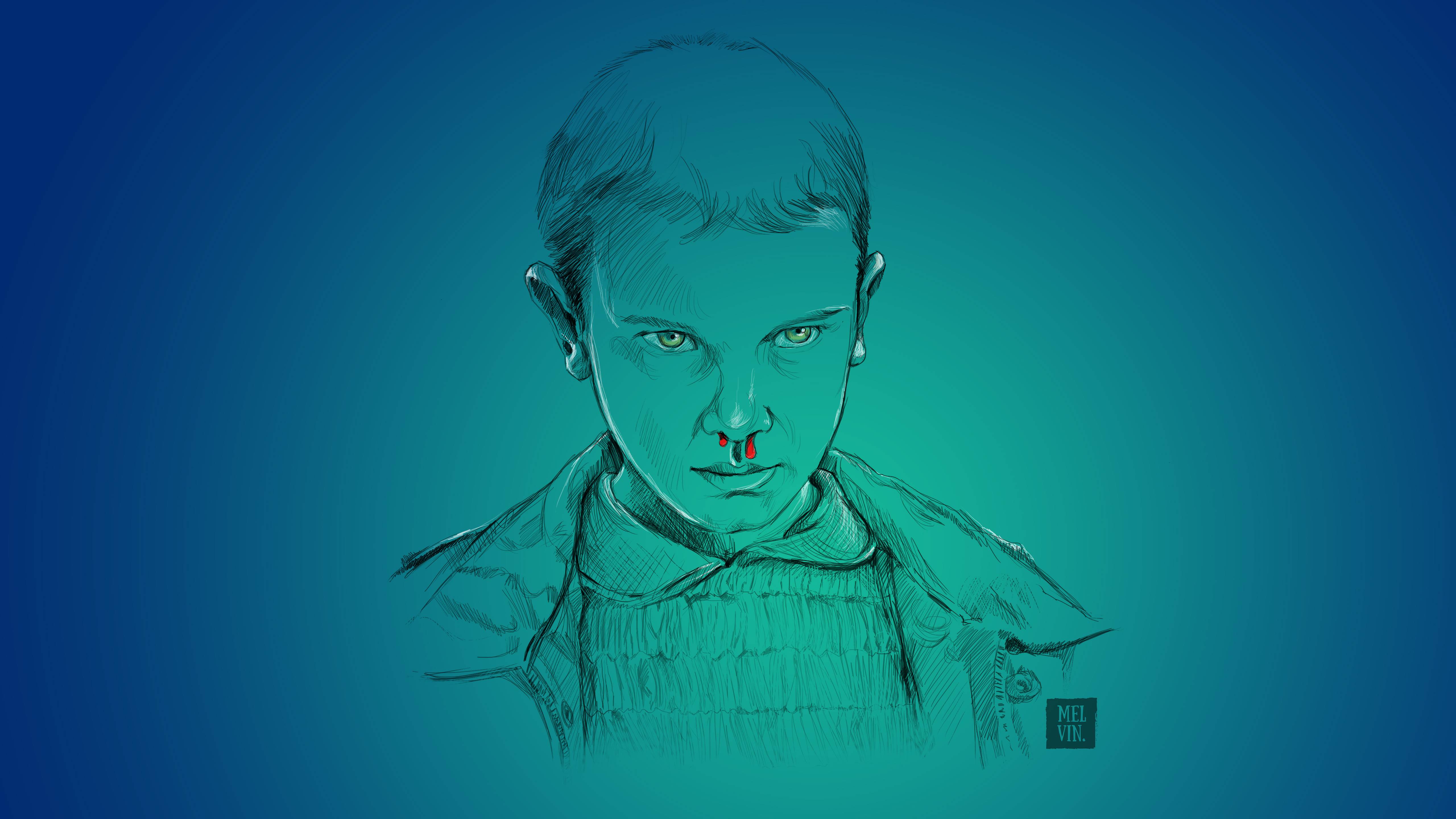 5120x2880 Eleven Stranger Things Artwork Wallpaper, HD TV Series 4K Wallpaper, Image, Photo and Background