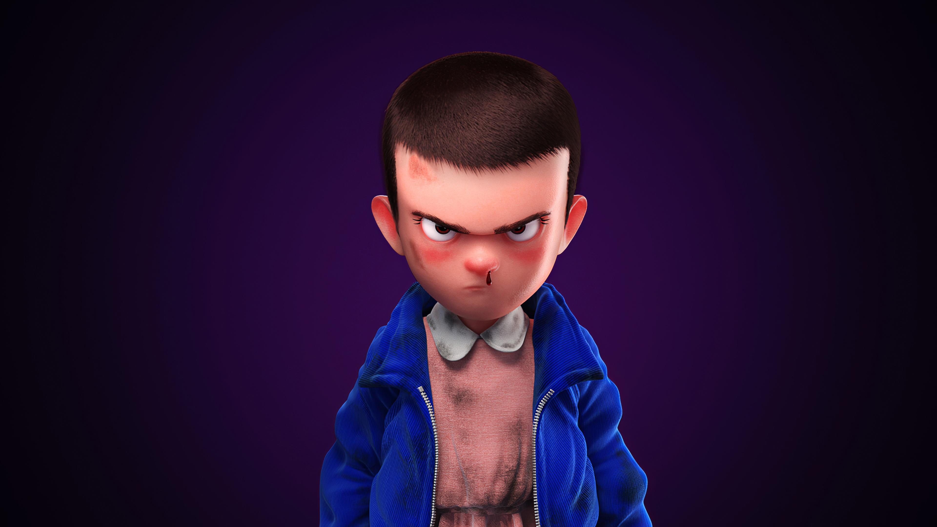 3840x2160 Wallpaper 4k Eleven Stranger Things Cartoon Art Wallpaper