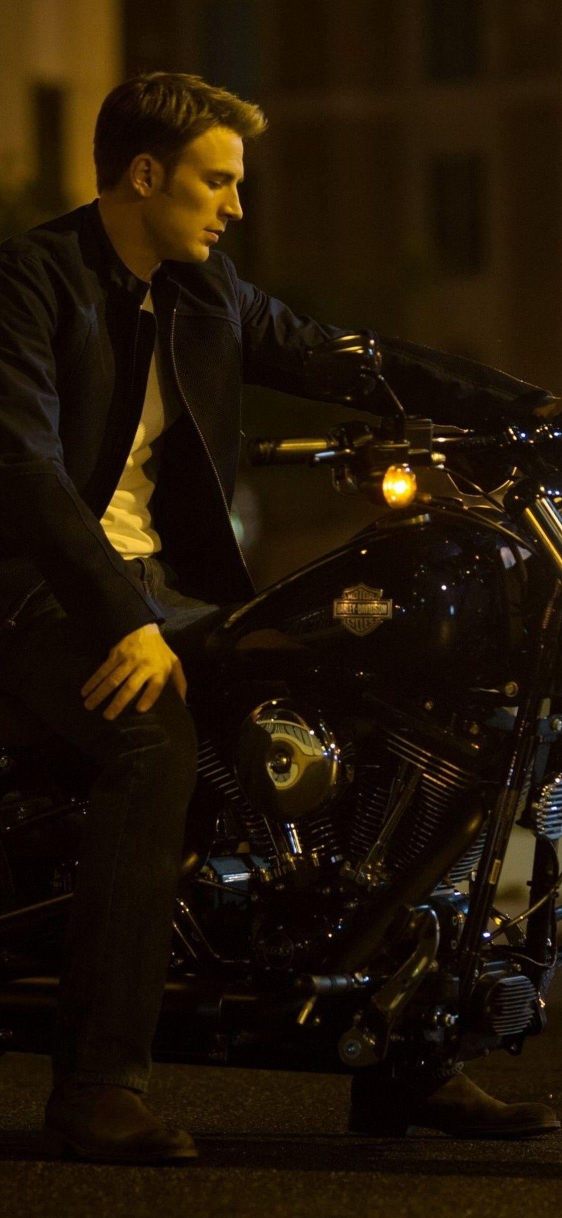 1125x2436 Steve Rogers On His Harley Davidson iPhone XS, iPhone iPhone X HD 4k Wallpaper, Image,. Chris evans captain america, Chris evans funny, Chris evans