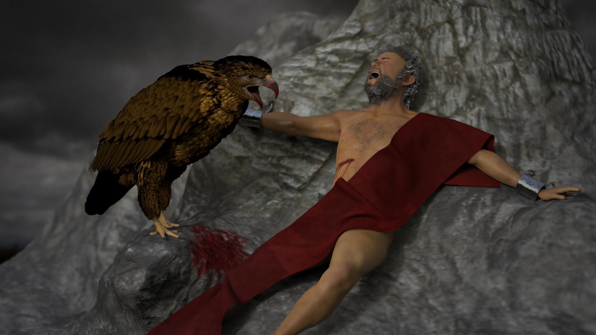 Кому орел клевал печень. Прометей греческий Бог. Прометей Греческая мифология. Орёл клюёт печень Прометея. Прометей прикованный к скале.