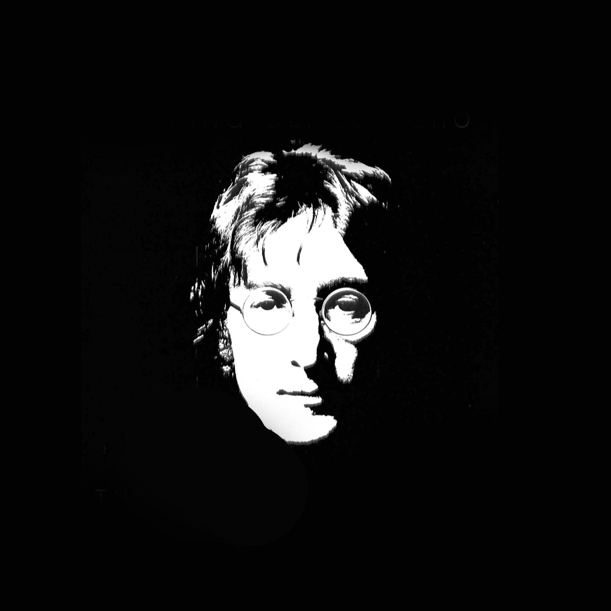 2048x2048 john lennon wallpaper, face, black, black and white, head, monochrome