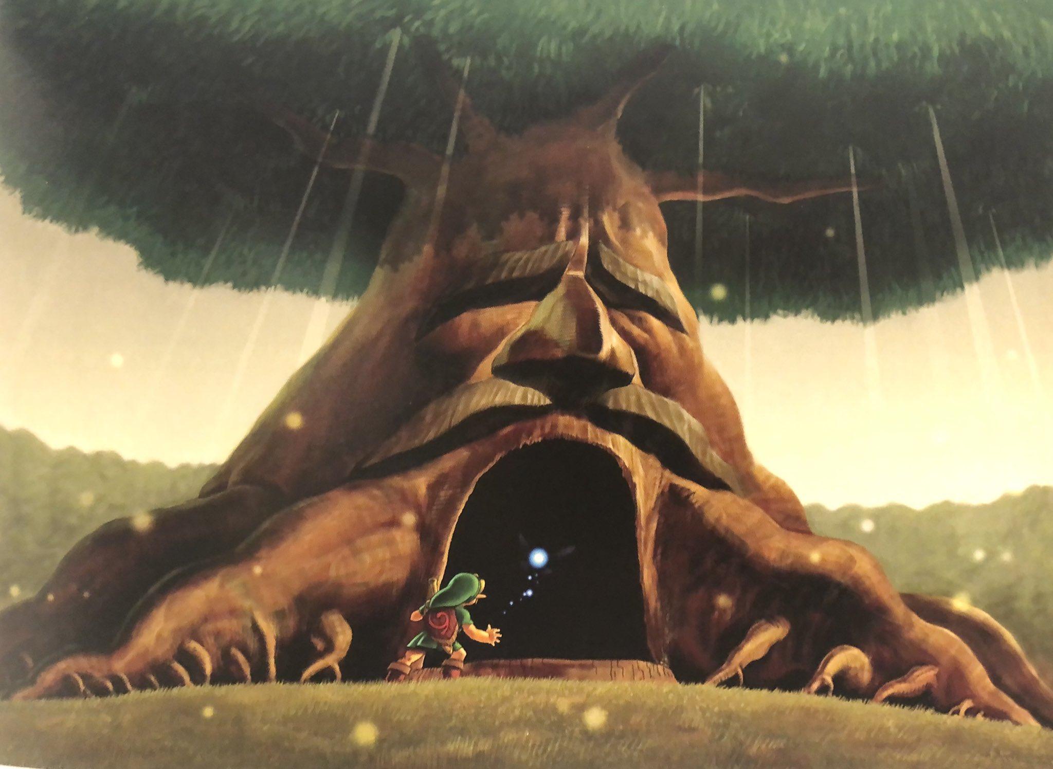 2048x1496 Zelda Universe Nintendo artwork of Link at the Great Deku Tree