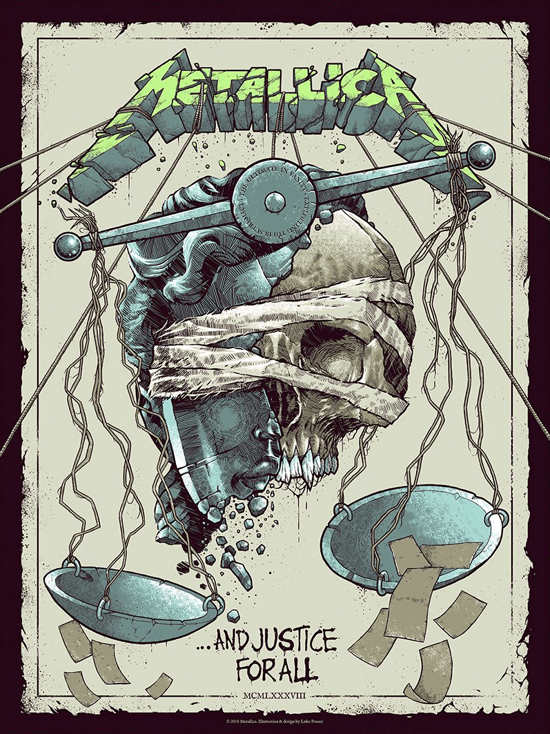 797x1064 missanxietyandstress: “I really like this “And Justice For All” artwork, I think it's very cool !!! ”. Metallica art, Rock band posters, Metallica album covers