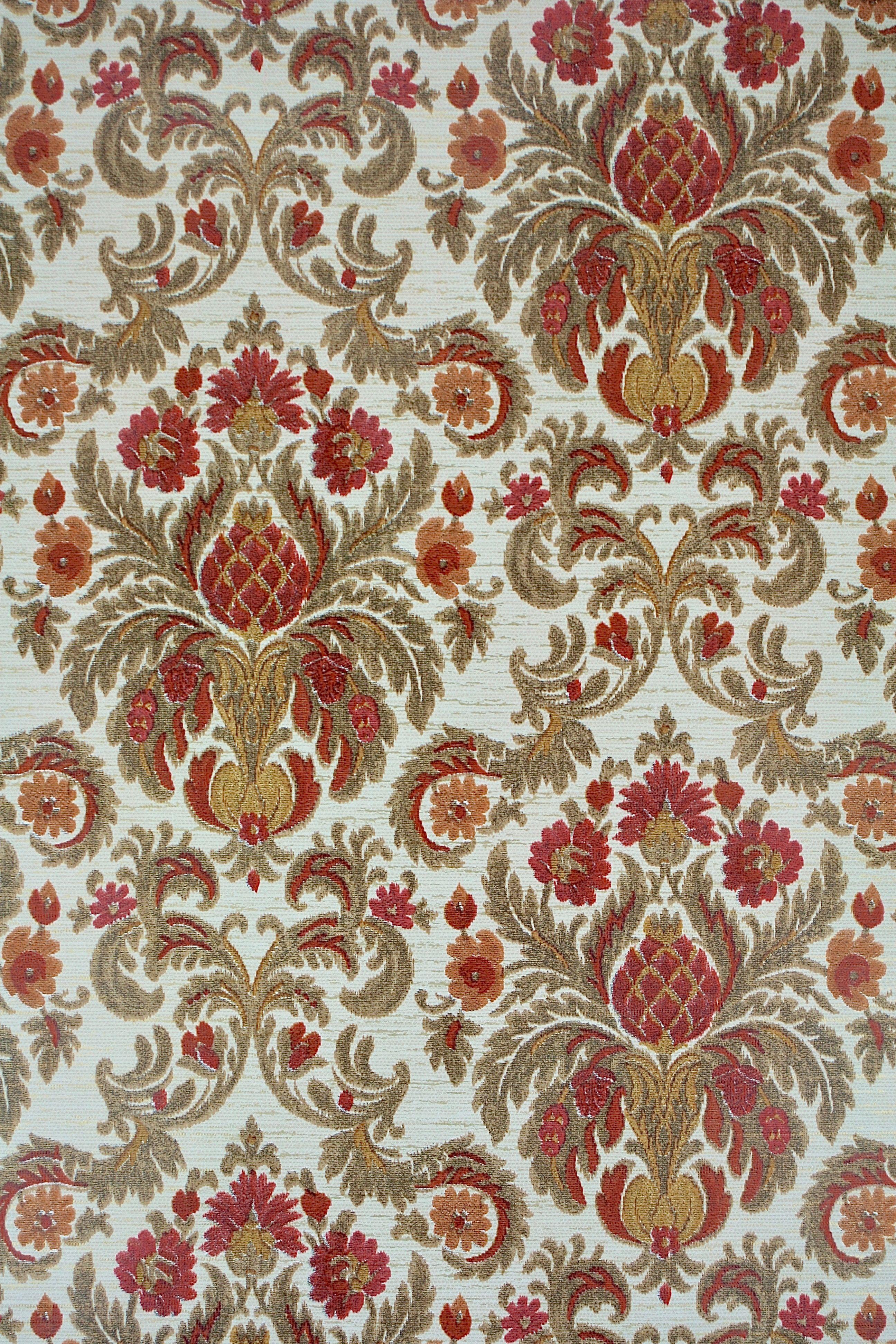 2592x3888 Vintage Red Baroque Wallpaper from the 1960s