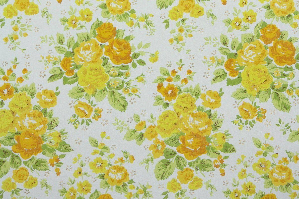 1200x800 1960s Floral Wallpaper