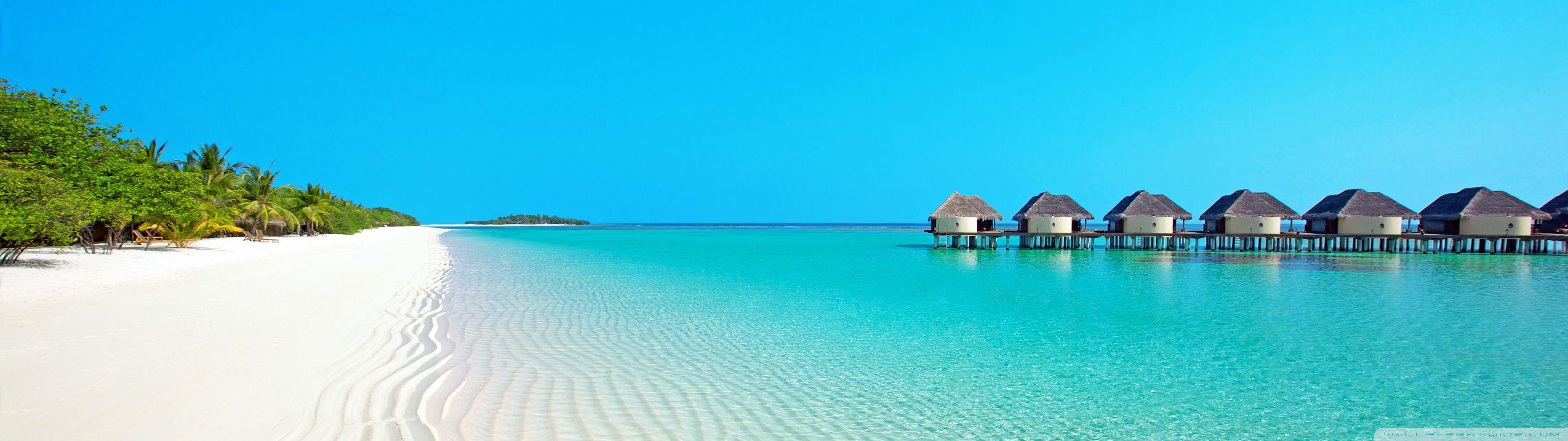 3200x900 Beach Wallpaper image picture. Free Download