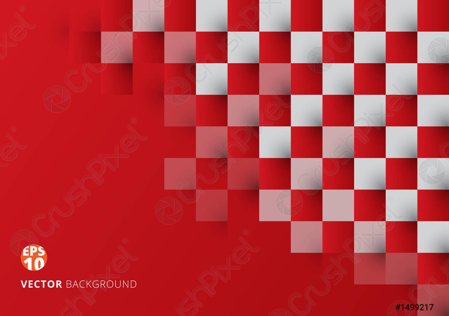 1500x1057 Abstract square red and white geometric pattern background with copy