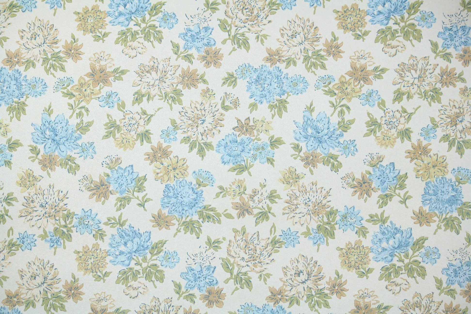 1944x1296 1960s Floral Vintage Wallpaper