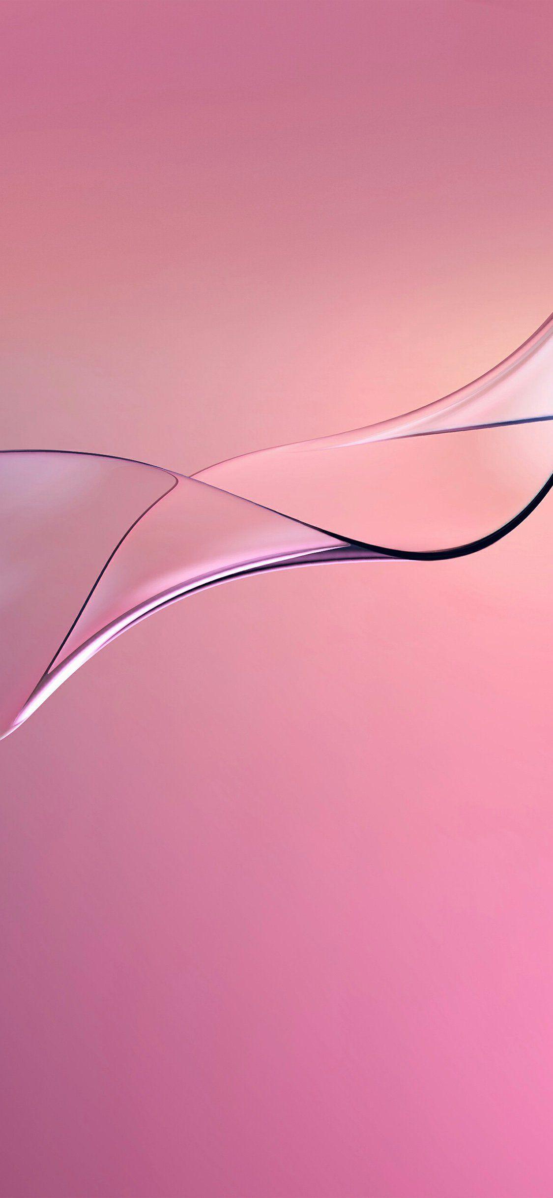 Hình nền iPhone X 1125x2436.  đường cong màu hồng trừu tượng