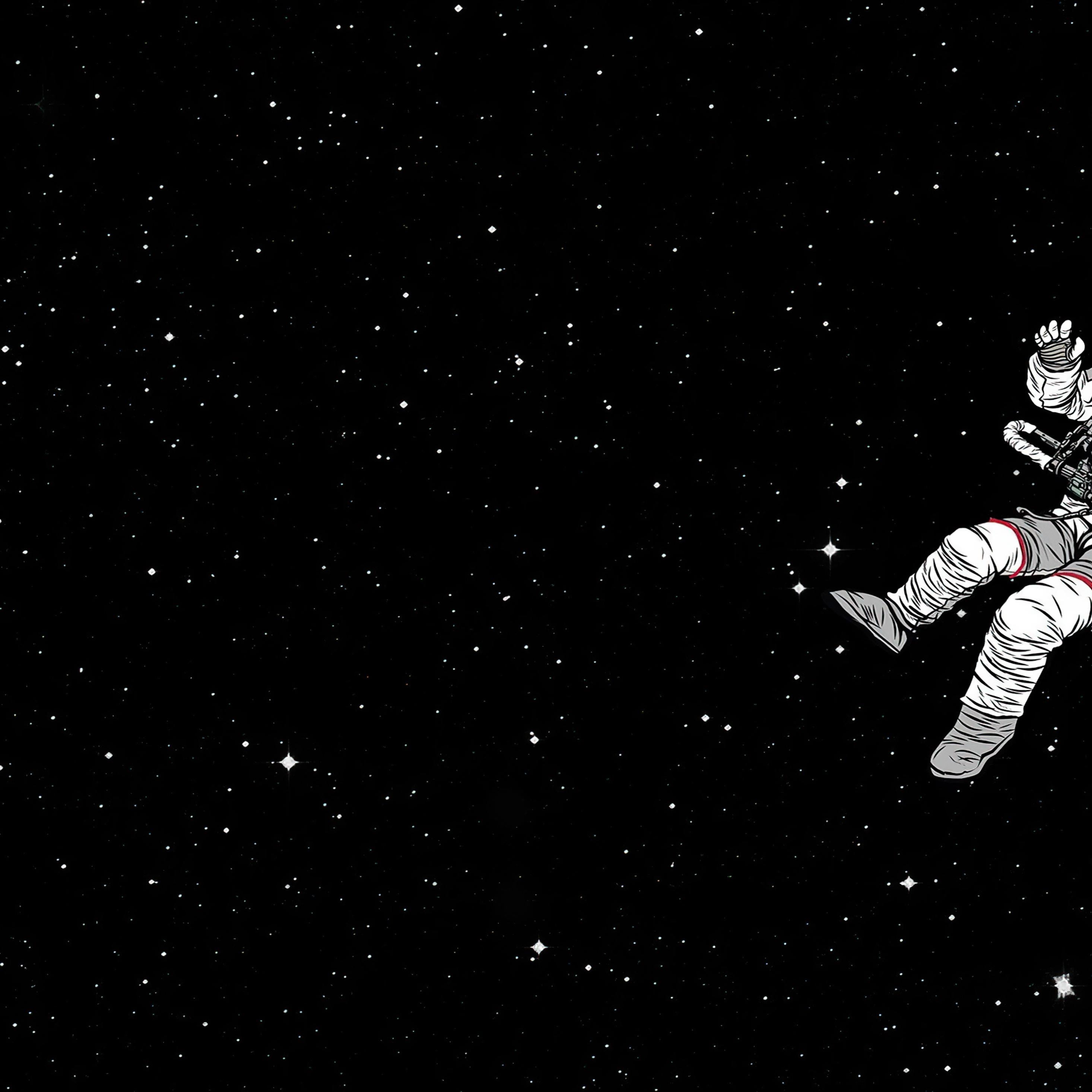 2932x2932 Astronaut Skull Sky Falling Dark 4k iPad Pro Retina Display HD 4k Wallpaper, Image, Background, Photo and Picture