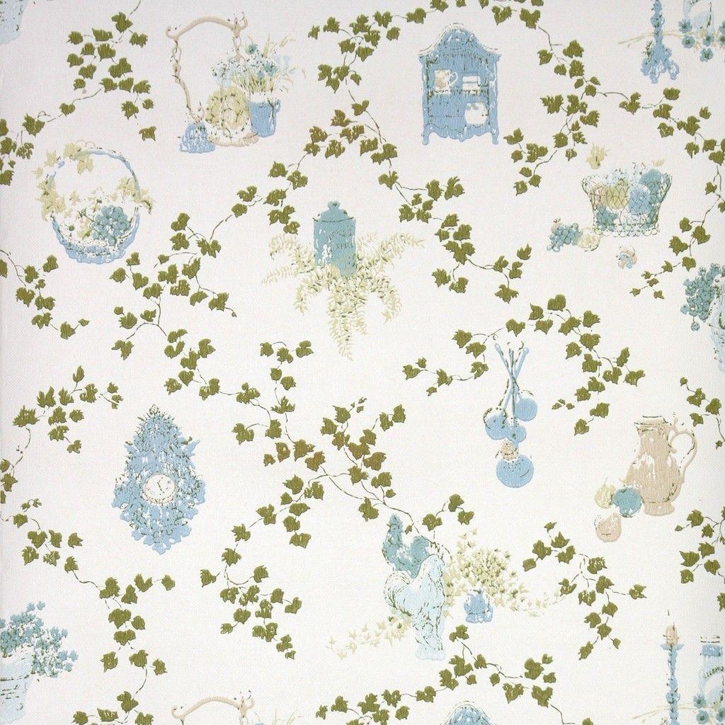 1024x1024 1960S VINTAGE WALLPAPER Retro Kitchen Wallpaper with Blue Kitchen