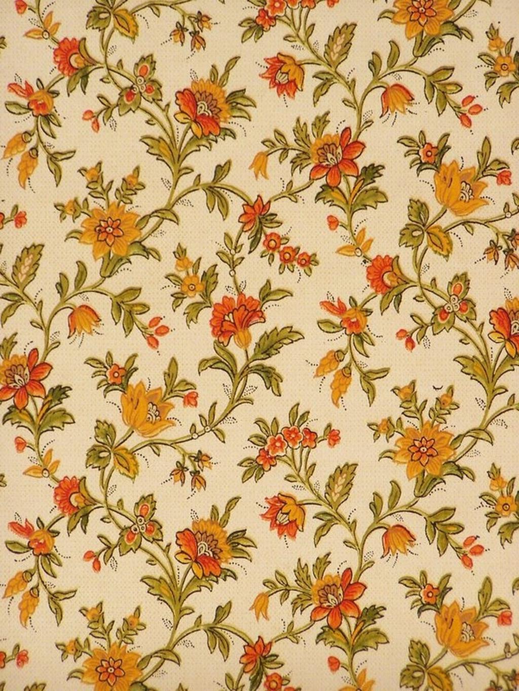 1024x1365 Vintage Flower Wallpaper With Small Pattern 1960S Wallpaper