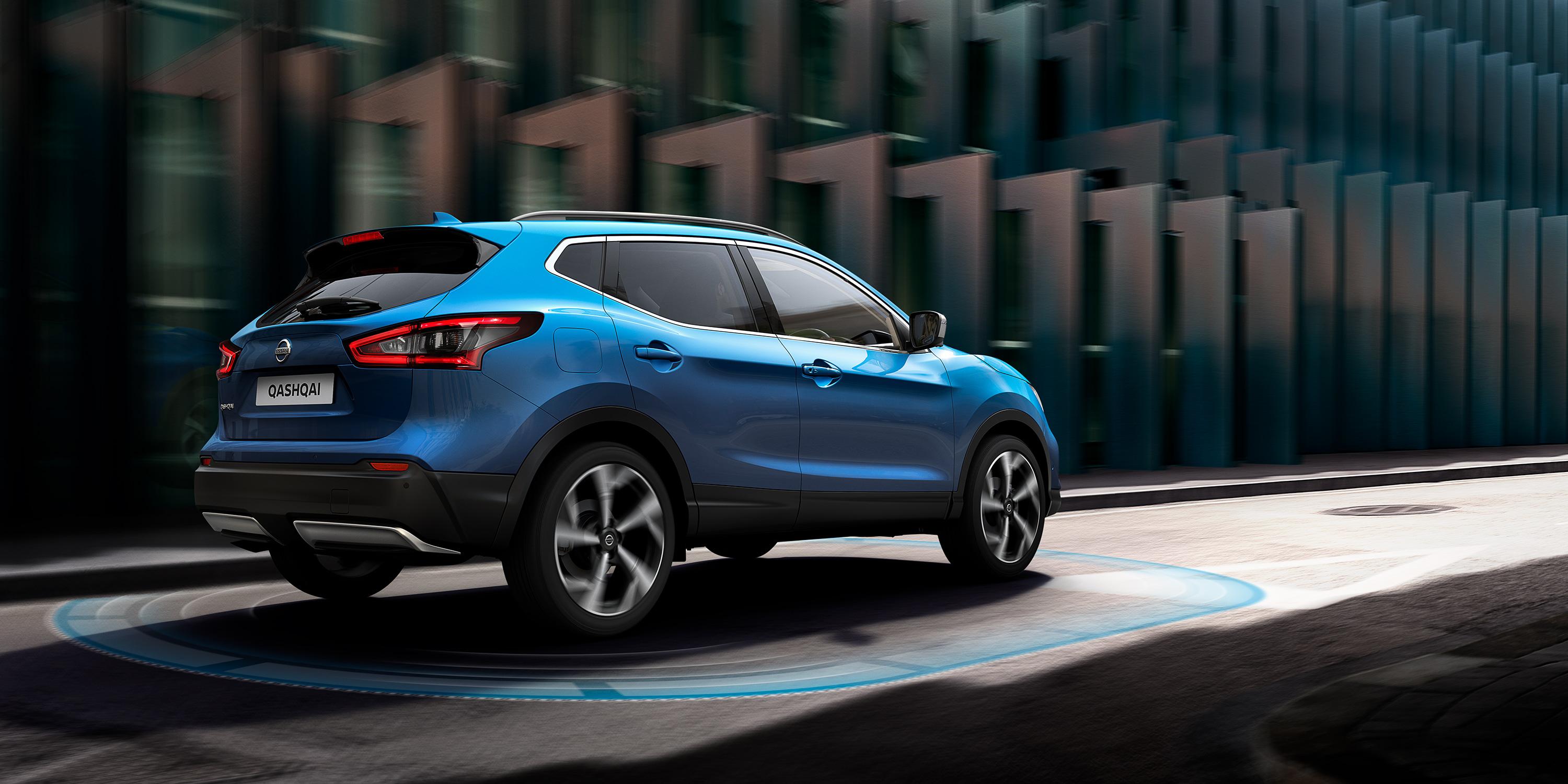 3000x1500 Nissan Qashqai blue color rear back side view 4k uhd wallpaper