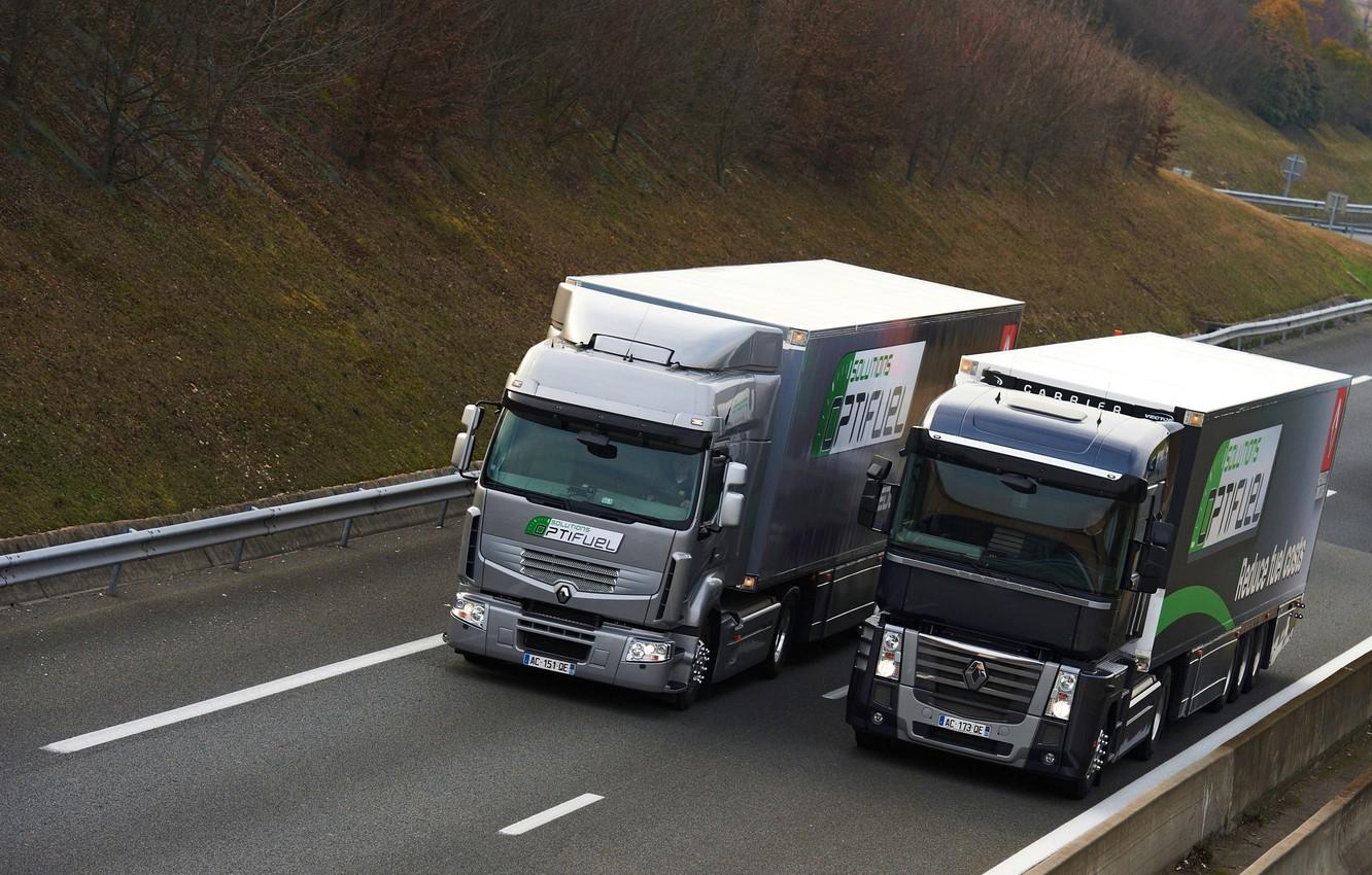 1332x850 Wallpaper trucks, grey, black, Renault, Magnum, 4x tractors, Premium Route, Renault Trucks image for desktop, section грузовики