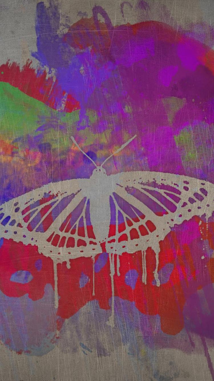 750x1334 Butterfly Painting Wallpaper