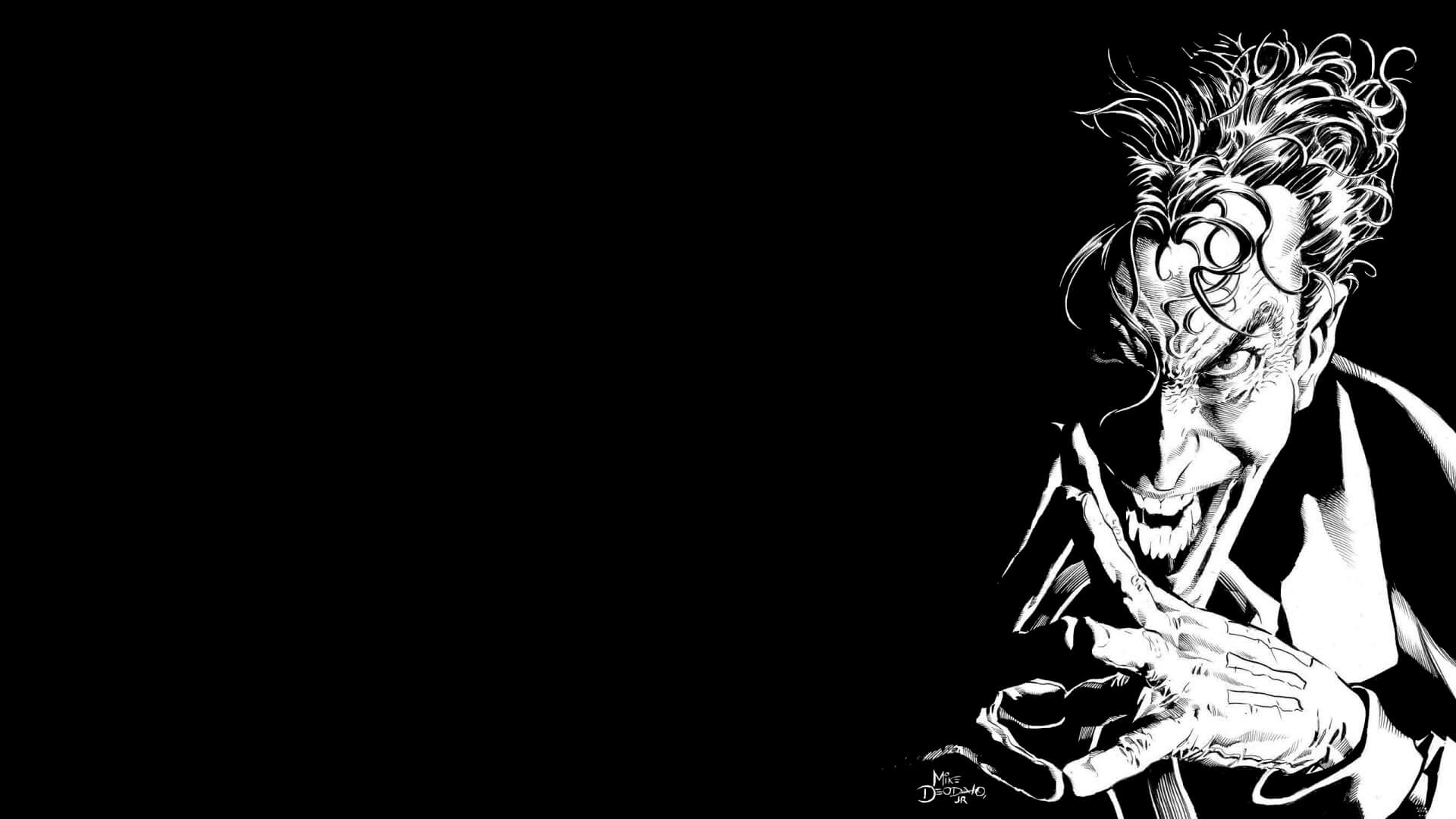 1920x1080 Joker black and white wallpaper in HD free download