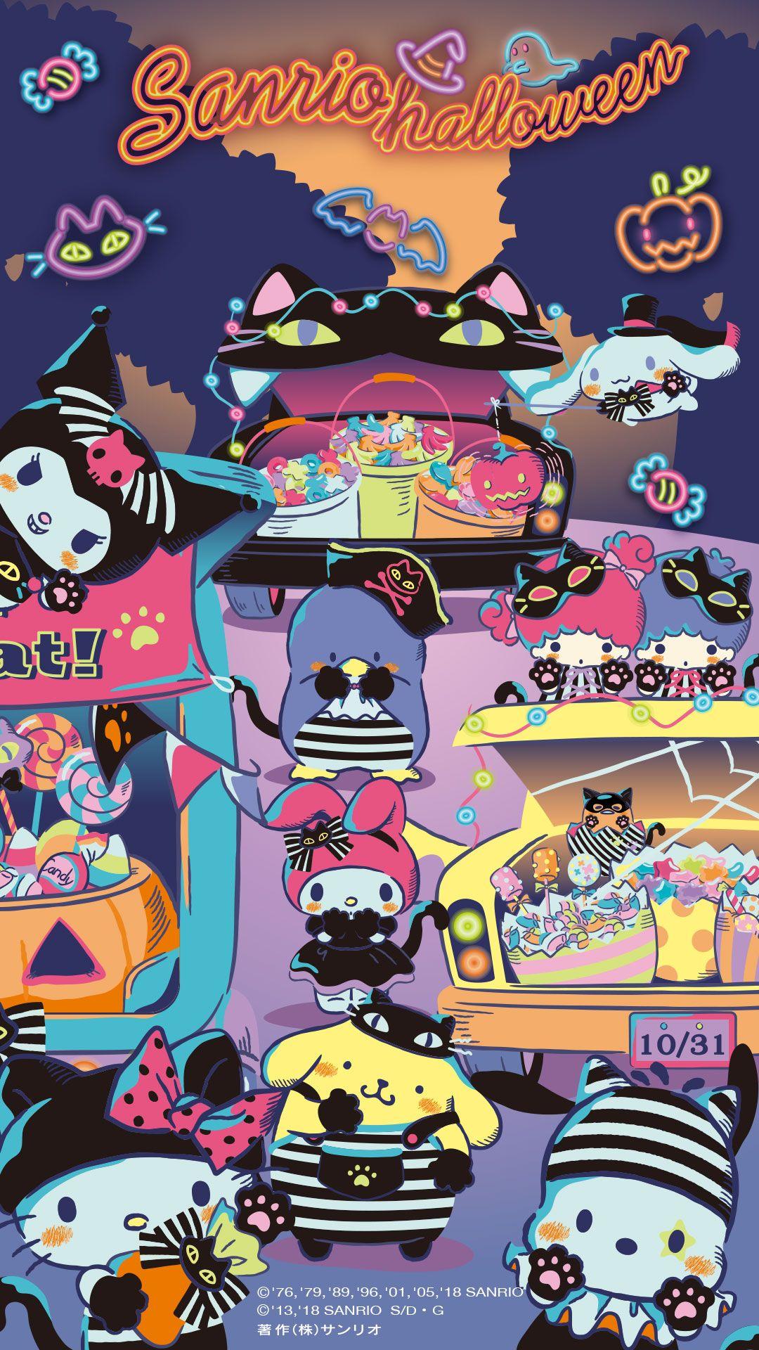 1080x1920 Cutely Kuromi. Hello kitty halloween wallpaper, Hello kitty iphone wallpaper, Hello kitty halloween