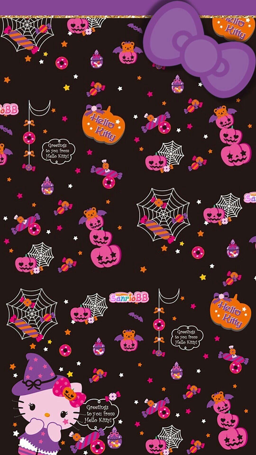 1080x1920 Cute Hello Kitty Halloween Wallpaper