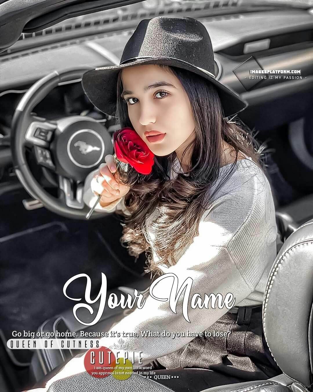 1080x1350 Uzbekistan Girl Sitting In Car Wallpaper And Profile Picture With Name