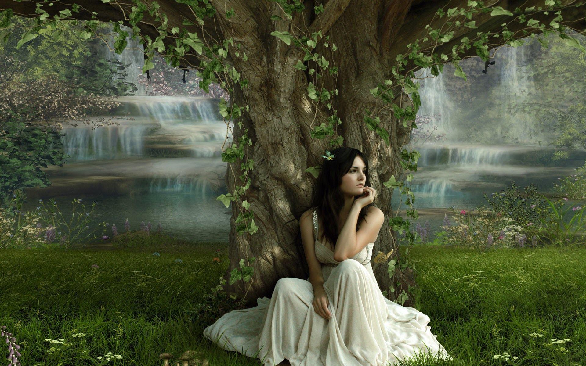 1920x1200 Free download wallpaper of a girl a girl sitting under the beautiful tree click to [1920x1200] for your Desktop, Mobile & Tablet. Explore Beautiful Tree Wallpaper. Tree Background Wallpaper