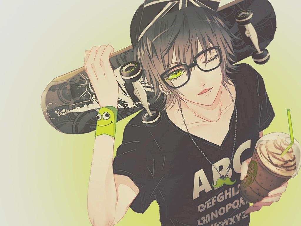 1024x768 #glasses, #anime boys, #anime, wallpaper. Mocah HD Wallpaper