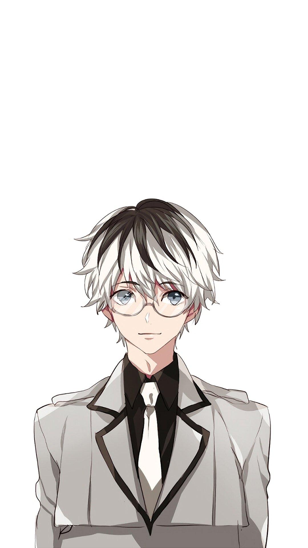 anime boy with glasses