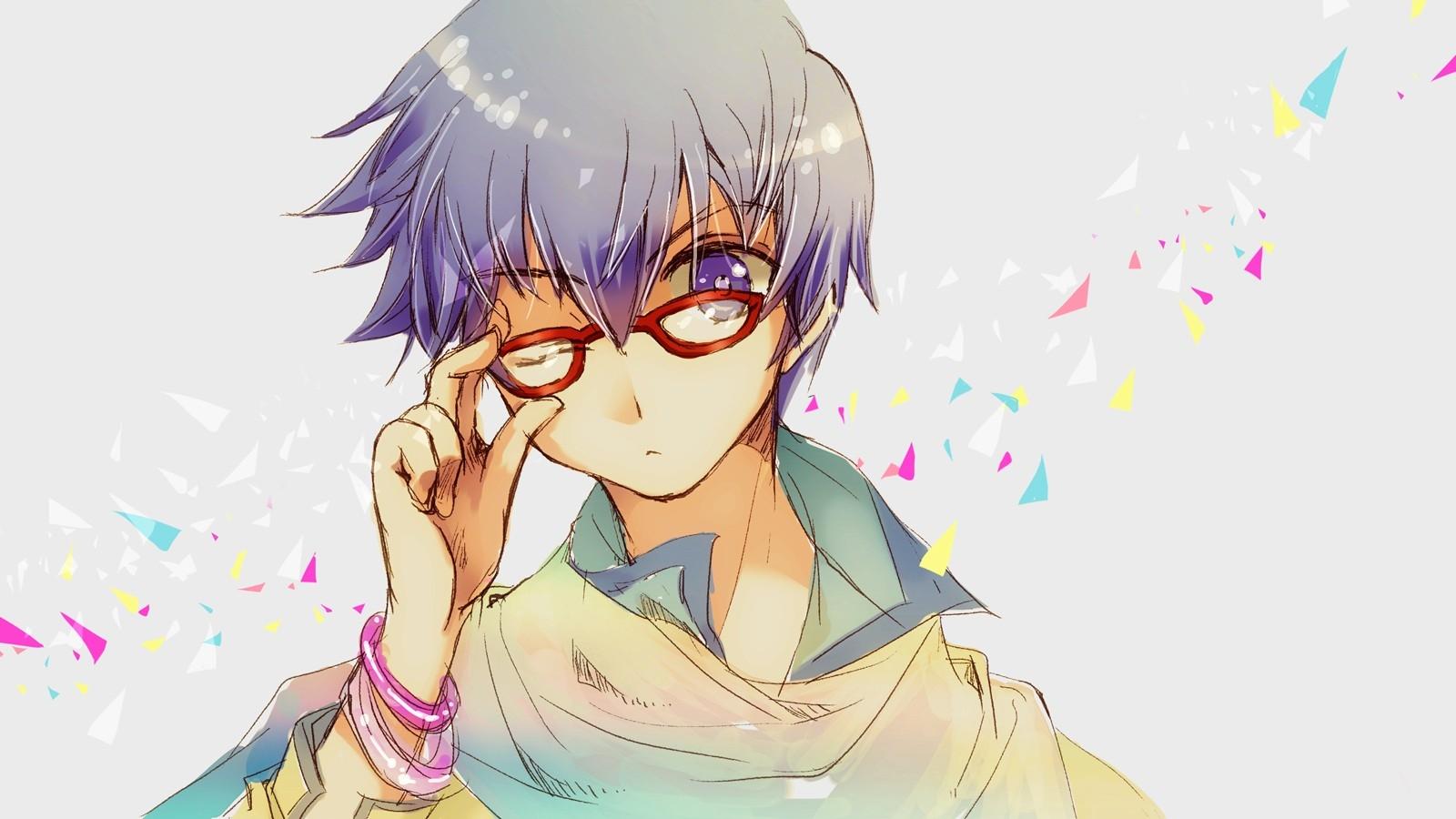 1600x900 vocaloid blue eyes glasses kaito vocaloid blue hair short hair meganekko anime boys bracelets 1 High Quality Wallpaper, High Definition Wallpaper