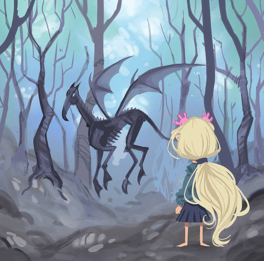 898x890 Luna and Thestral. Harry potter artwork, Luna lovegood art, Harry potter art