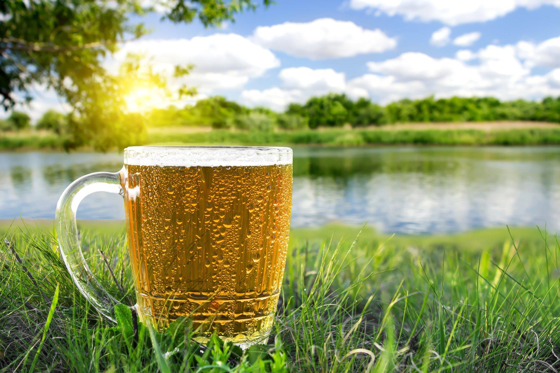 1920x1280 glass beer macro nature summer heat river HD wallpaper