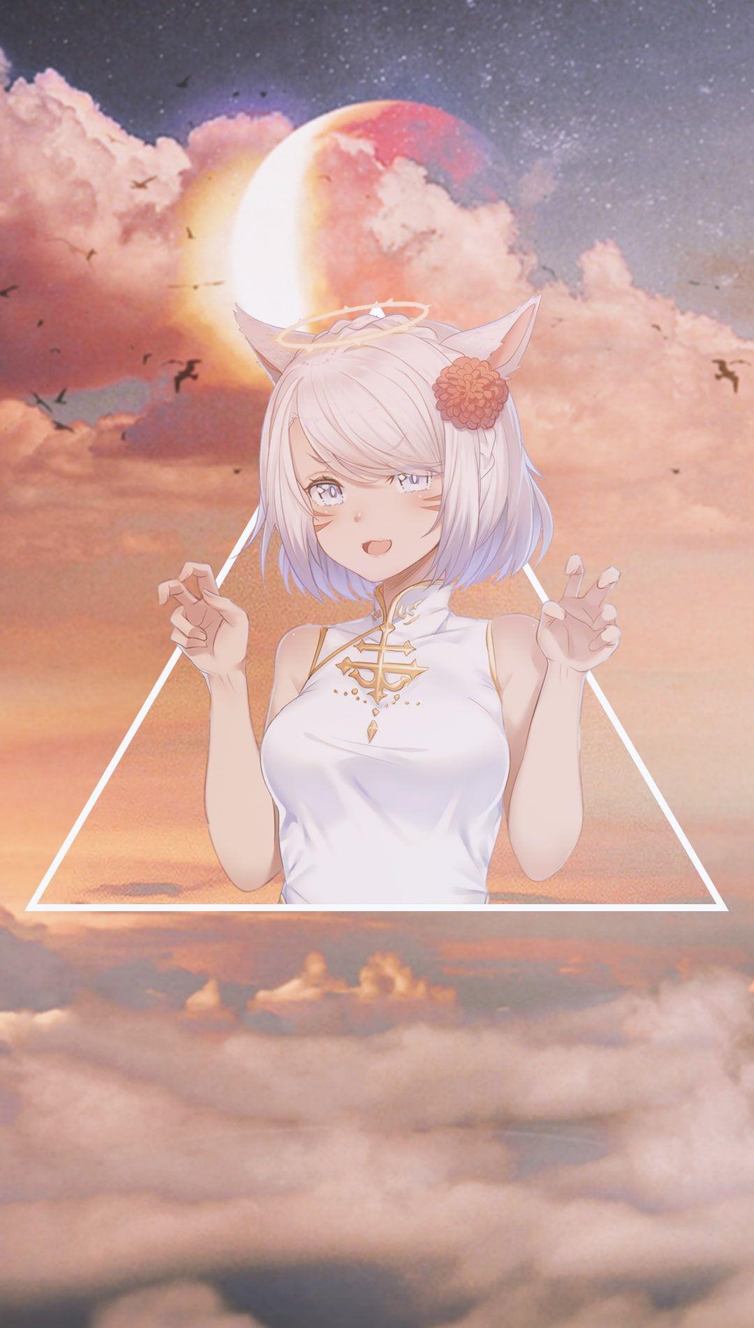 1080x1902 Anime Girl Wearing Supreme Wallpaper