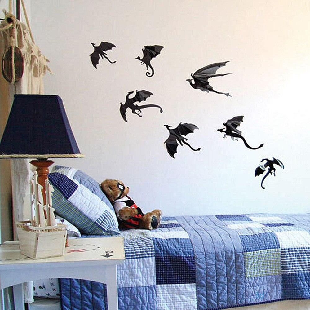 1000x1000 Wallpaper Sticker 7Pcs Halloween Gothic Stickers Game Power Limited 3D Dragon Decoration Stickers Wallpaper For Room. Wall Stickers