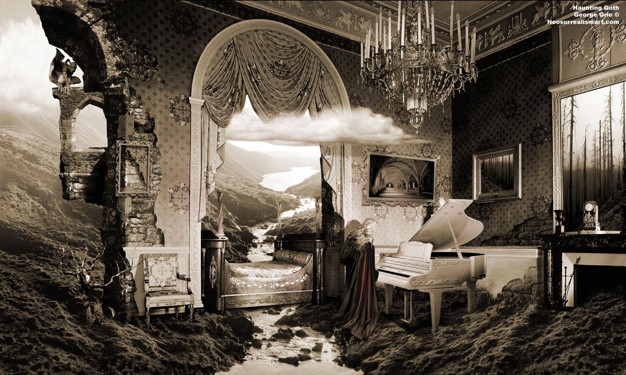 1280x768 Haunting Goth or Conception of Gothic music lyrics: surreal art
