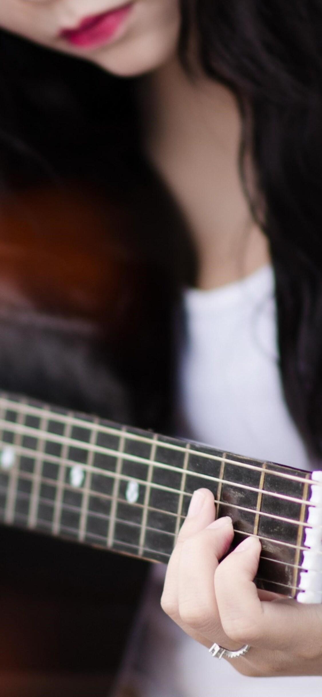 1125x2436 Girl Playing Guitar iPhone XS, iPhone iPhone X HD 4k Wallpaper, Image, Background, Photo and Picture