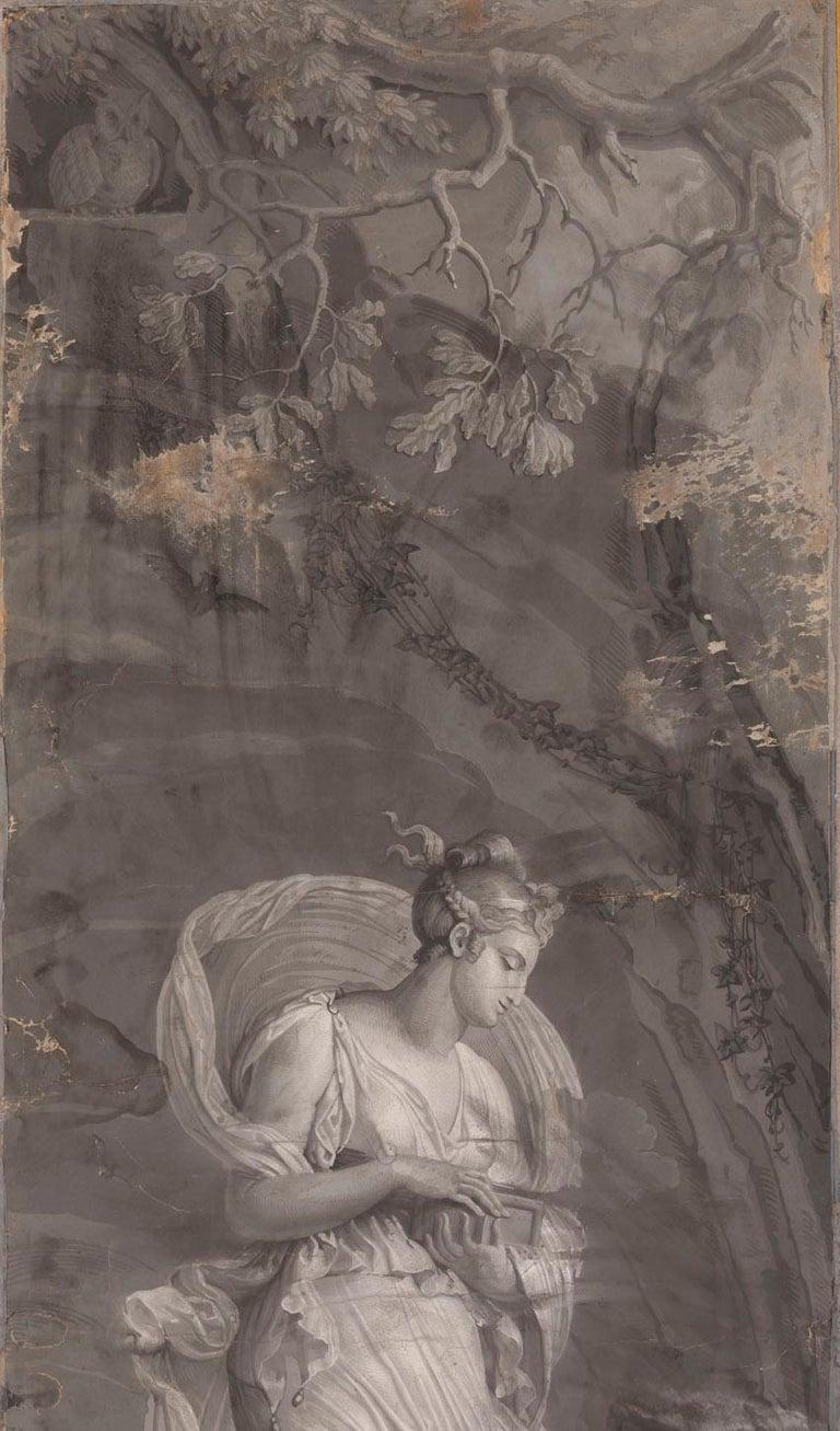 768x1307 Manufacture Dufour, Pair of Greyness Wallpaper Figuring Psyche and Cupid, Vers