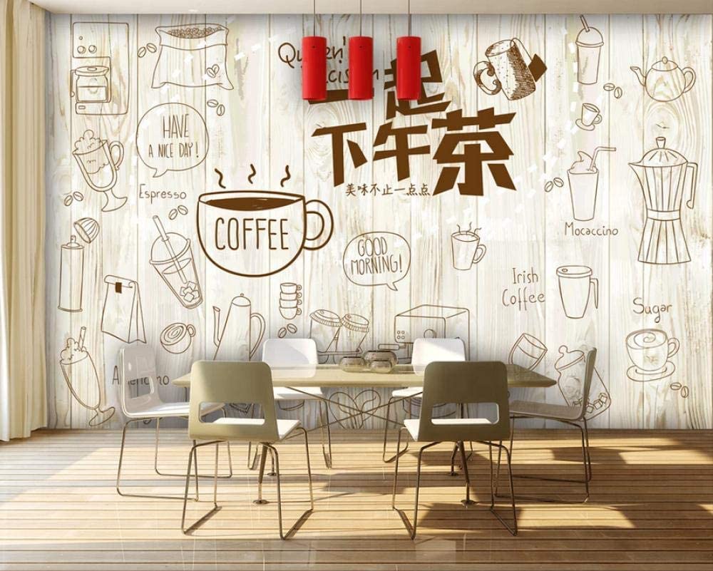 1000x801 Wall Murals 3D Wallpaper Sleek Minimalist Together Afternoon Tea Gourmet Dining Cafe Tooling Wall 300Cmx210Cm