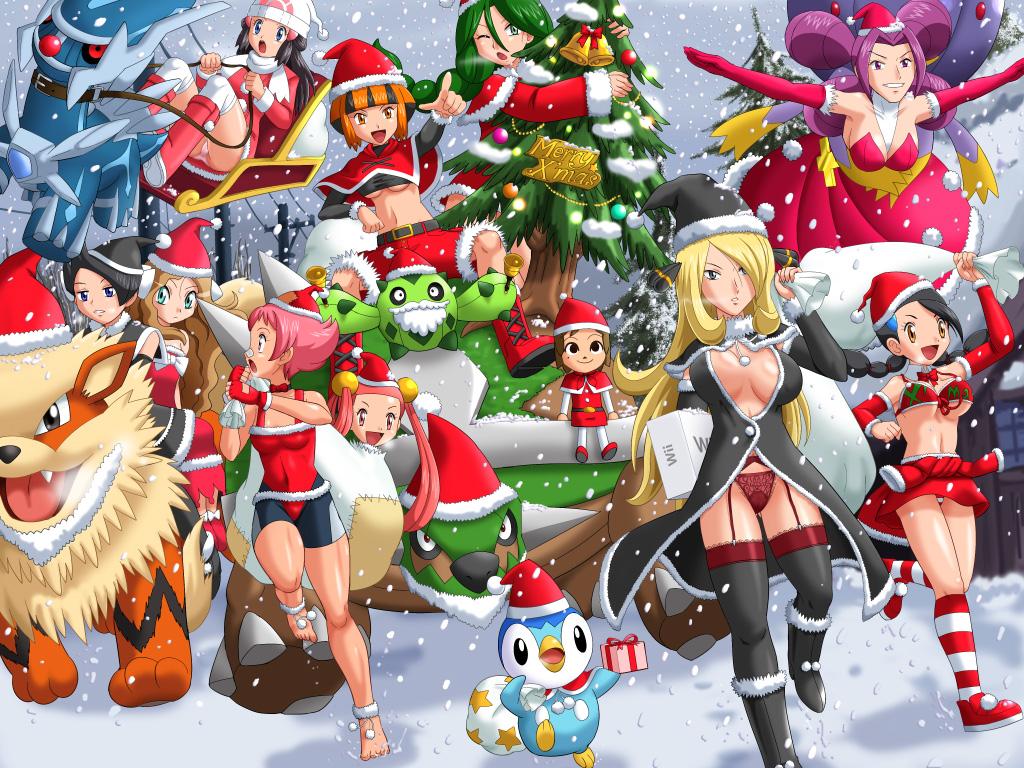 1024x768 Pokémon Go Pokémon Diamond And Pearl Cartoon Christmas