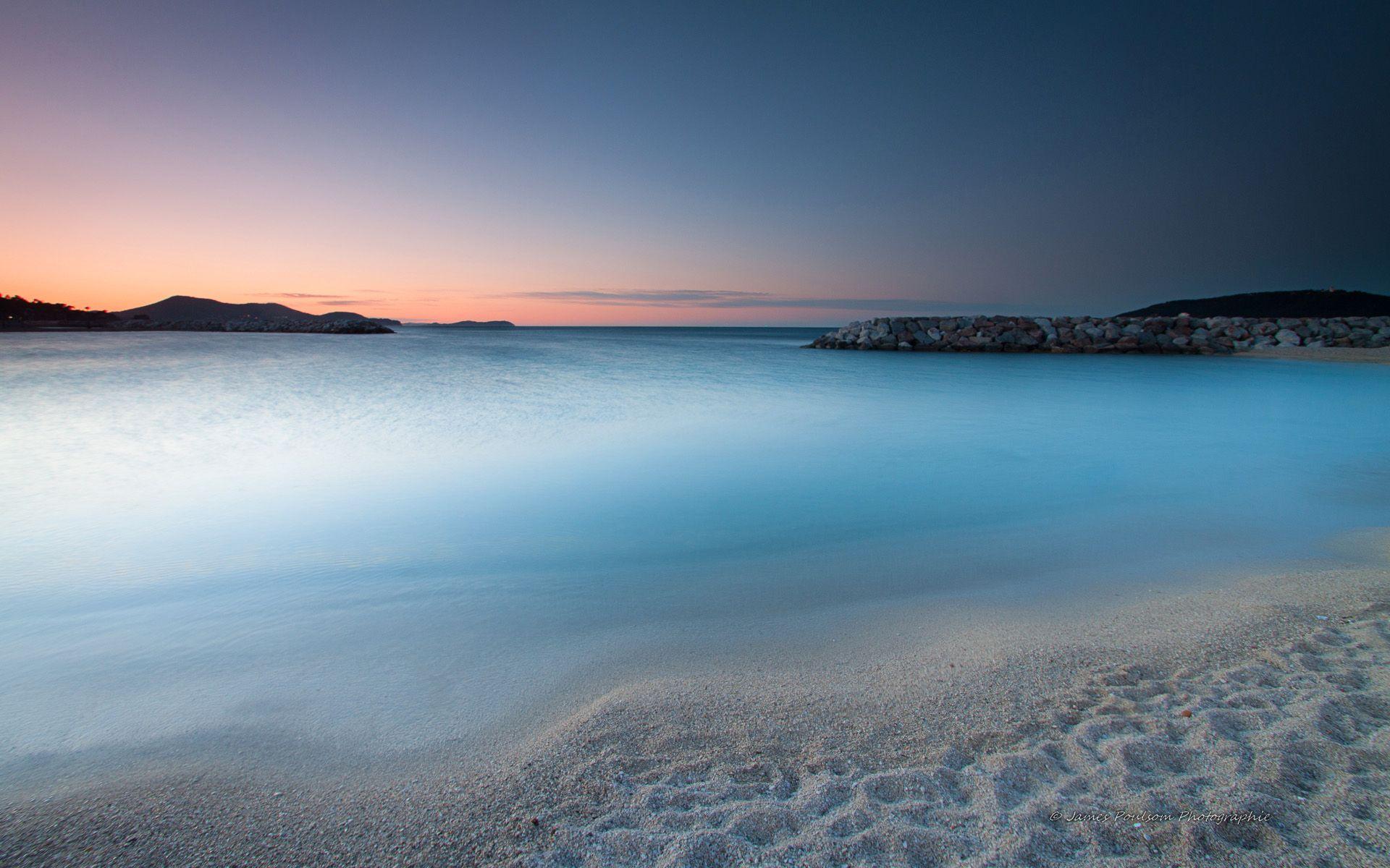 1920x1200 Beach morning, Côte d'Azur, France