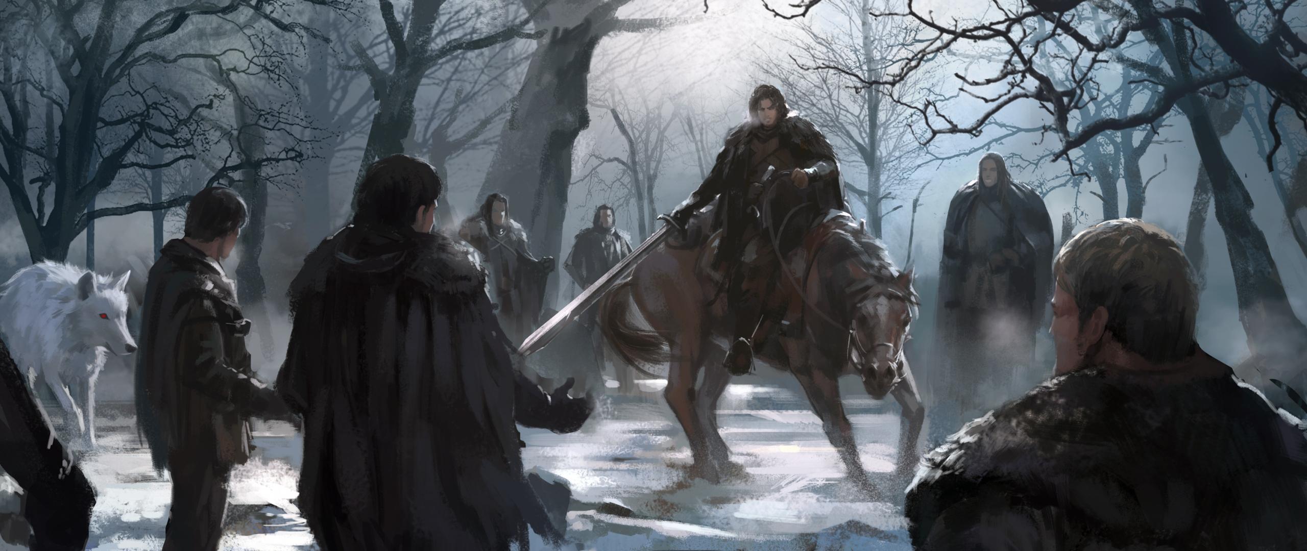 2560x1080 Desktop Wallpaper Jon Snow, Game Of Thrones, Fan Art, HD Image, Picture, Background, 731f9f