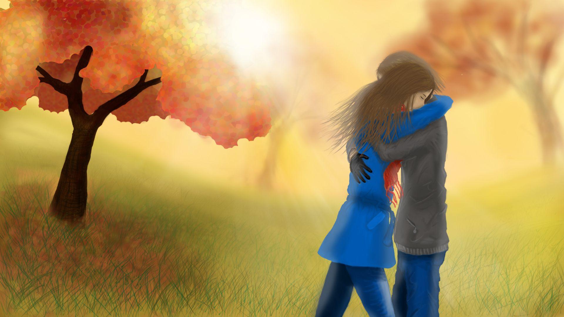 1920x1080 Couple hug wallpaper download