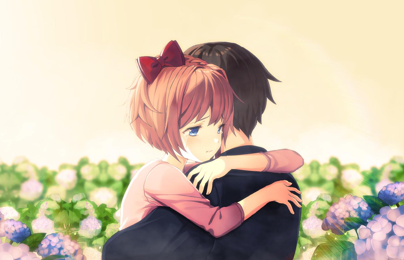 1400x900 Cute Anime Couple Hug 1400x900 Resolution HD 4k Wallpaper, Image, Background, Photo and Picture
