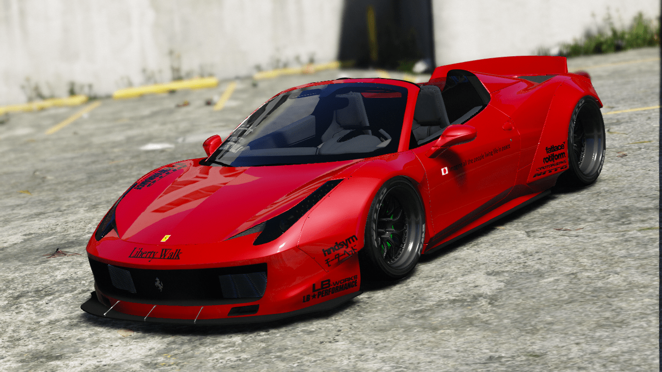 1366x768 Liberty Walk Ferrari 458 Spider [Add On. Tuning. Livery]