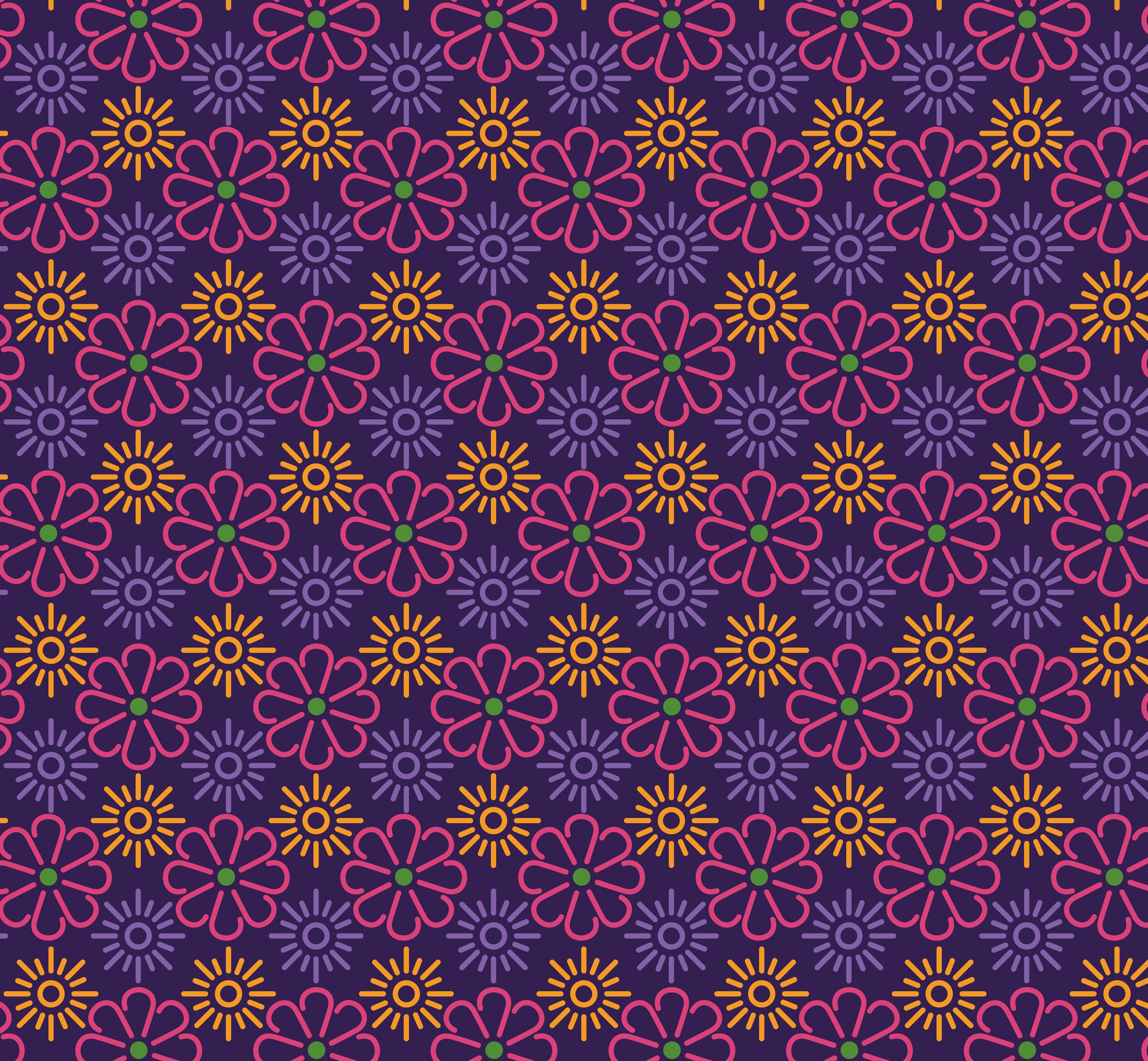 4724x4367 Mexican flowers pattern background vector design