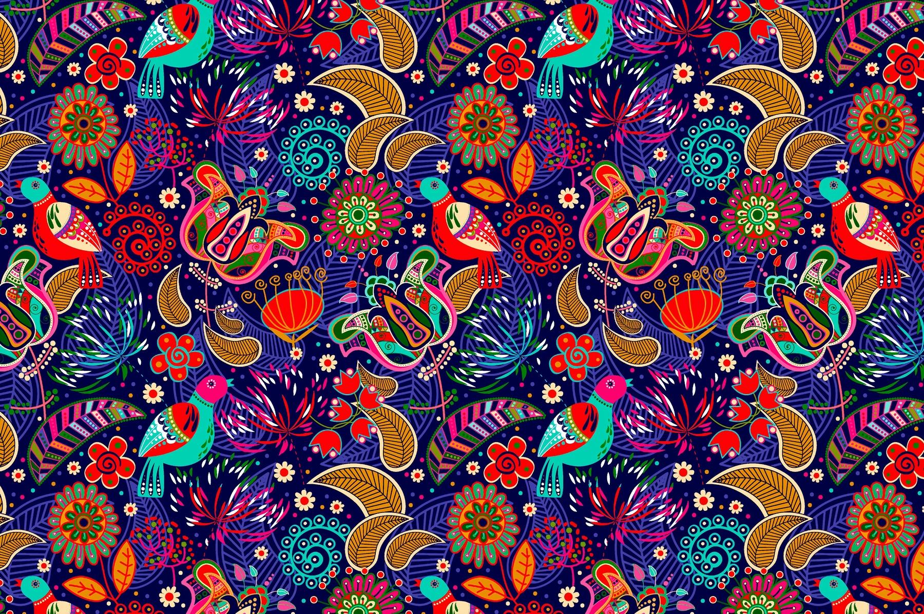 1800x1197 Buy Pattern colorful folklore wallpaper US shipping at