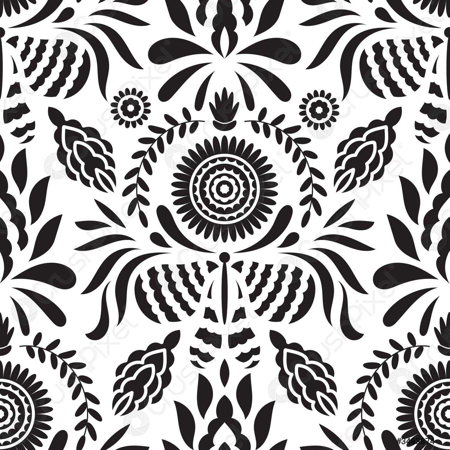 1500x1500 Vector Seamless Mexican Otomi Style Pattern
