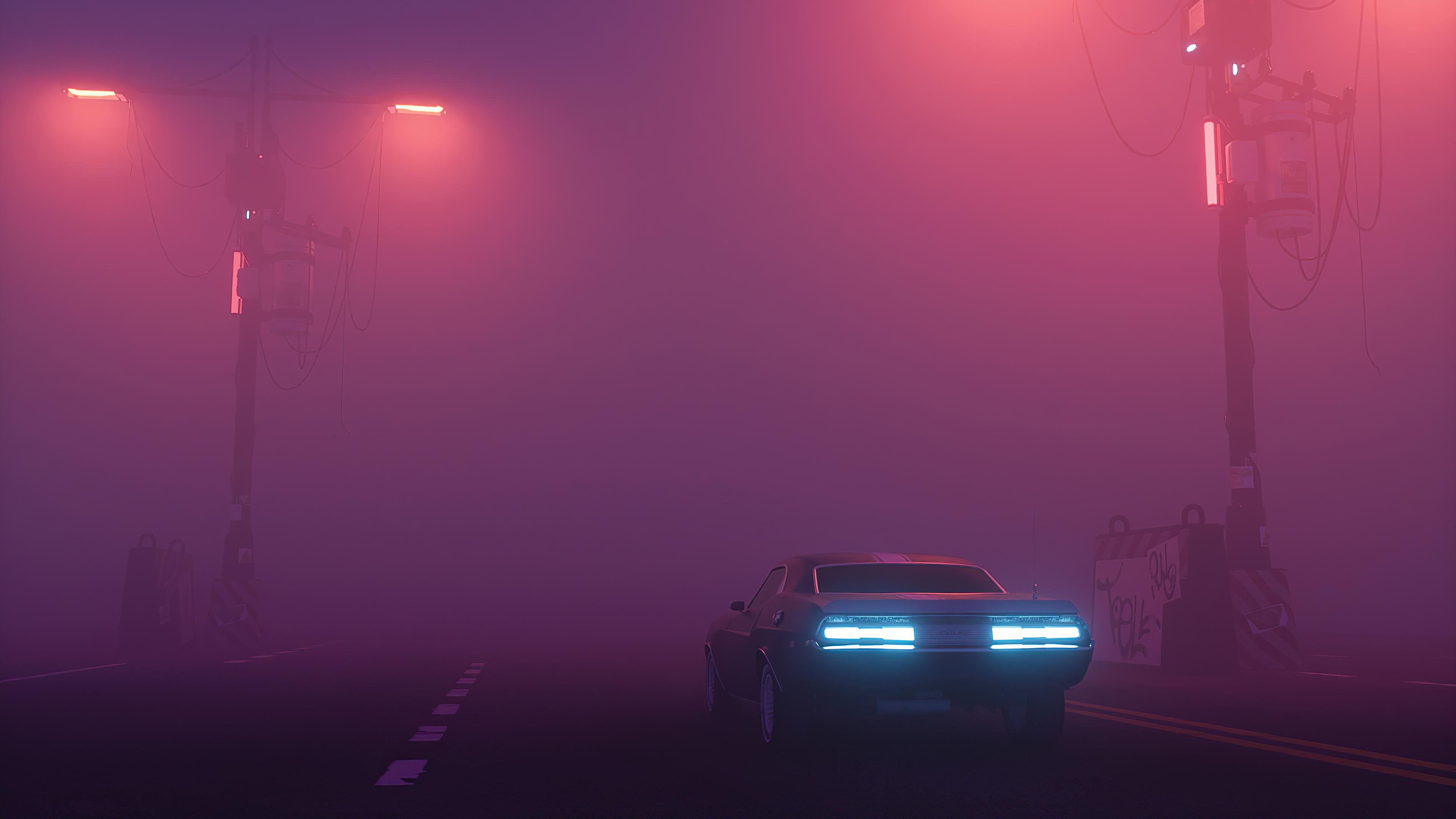 3840x2160 Wallpaper 4k Foggy Road Car 4k Wallpaper